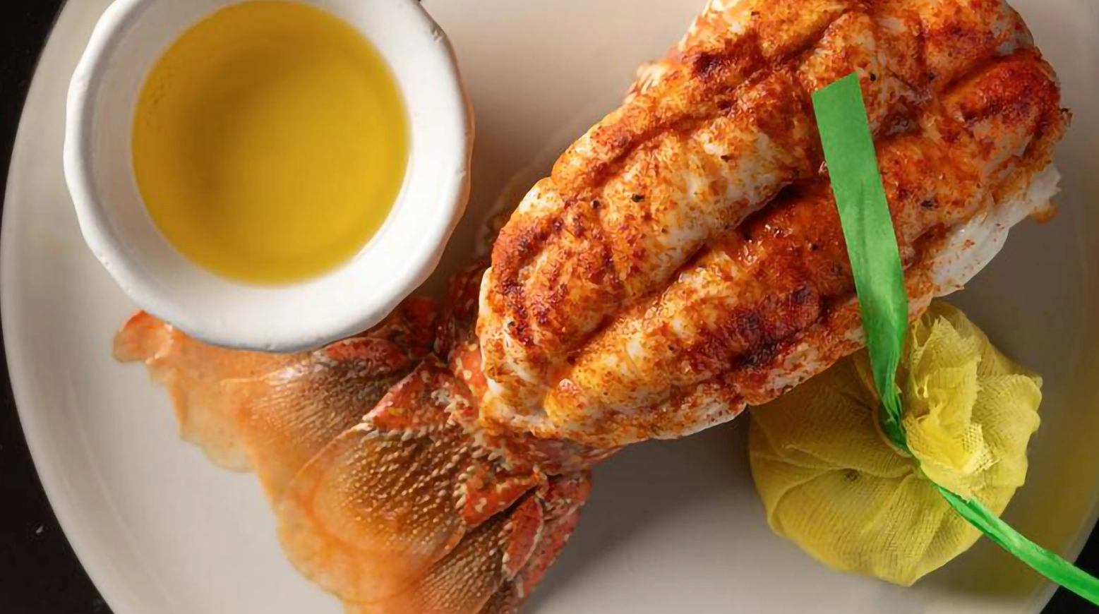 A lobster tail with butter